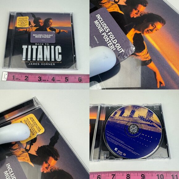 Vtg Titanic Movie‎ VHS Tape Box Set w CD Soundtrack w Collectible Poster from CD - Picture 9 of 10
